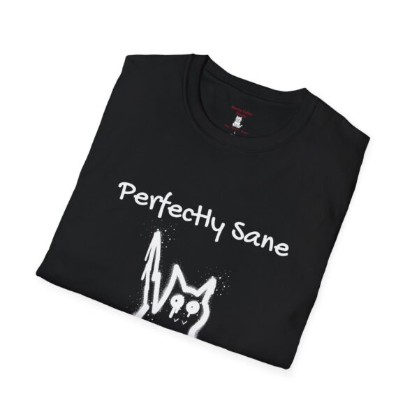 Perfectly Sane Cat Person Black Tee - Image 4